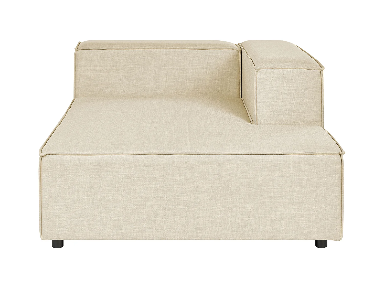 Modulaire hoekbank APRICA Kunstlinnen Beige 2-zitter Linkerzijde