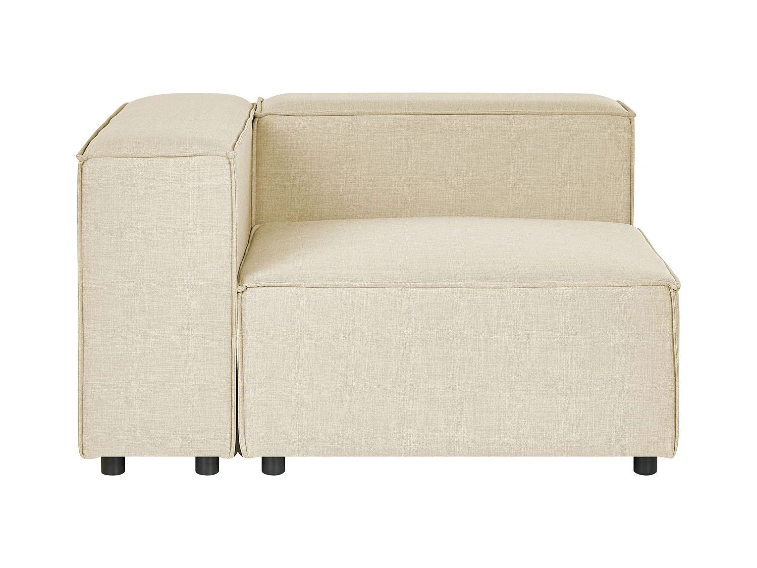 Modulaire hoekbank APRICA Kunstlinnen Beige 2-zitter Linkerzijde