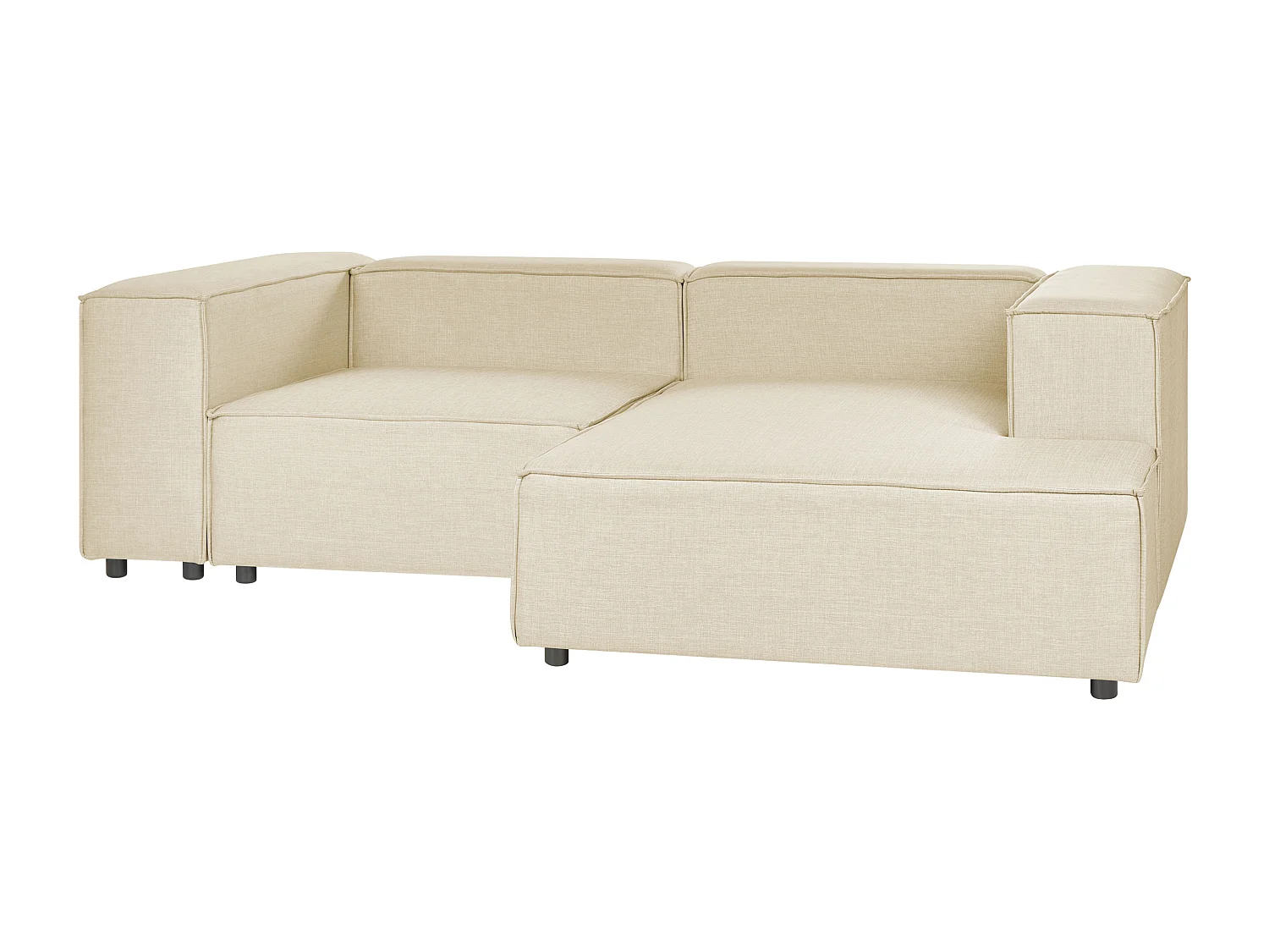 Modulaire hoekbank APRICA Kunstlinnen Beige 2-zitter Linkerzijde