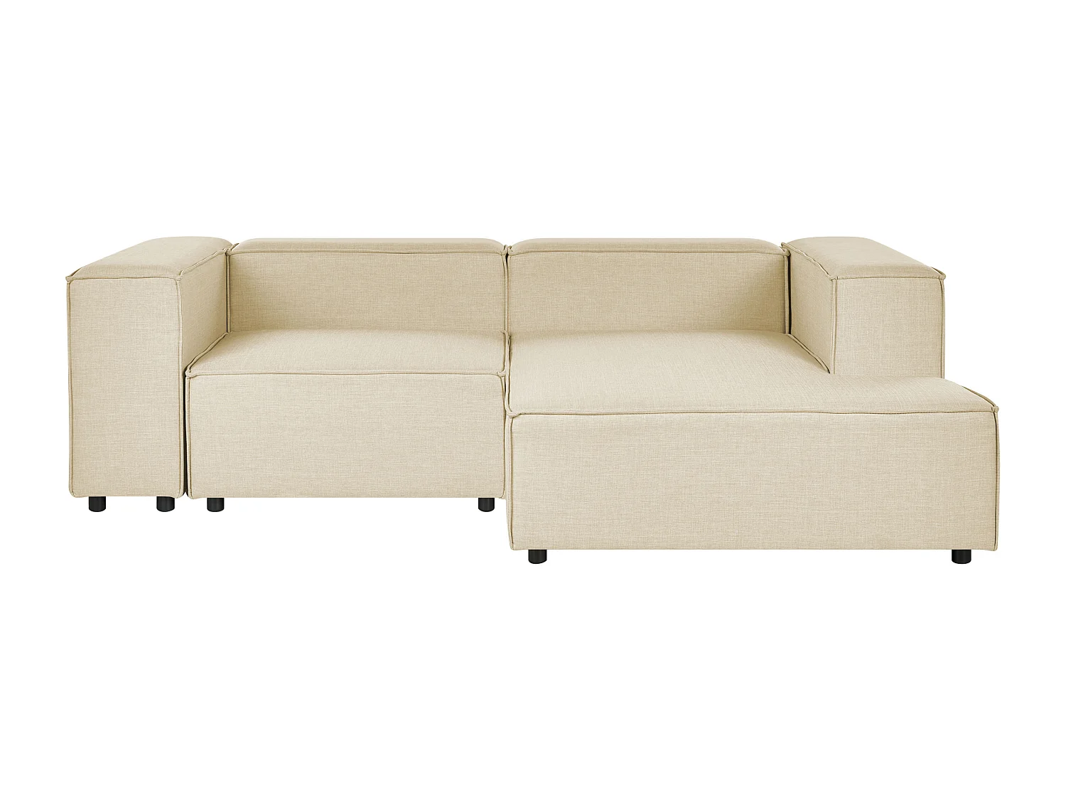 Modulaire hoekbank APRICA Kunstlinnen Beige 2-zitter Linkerzijde