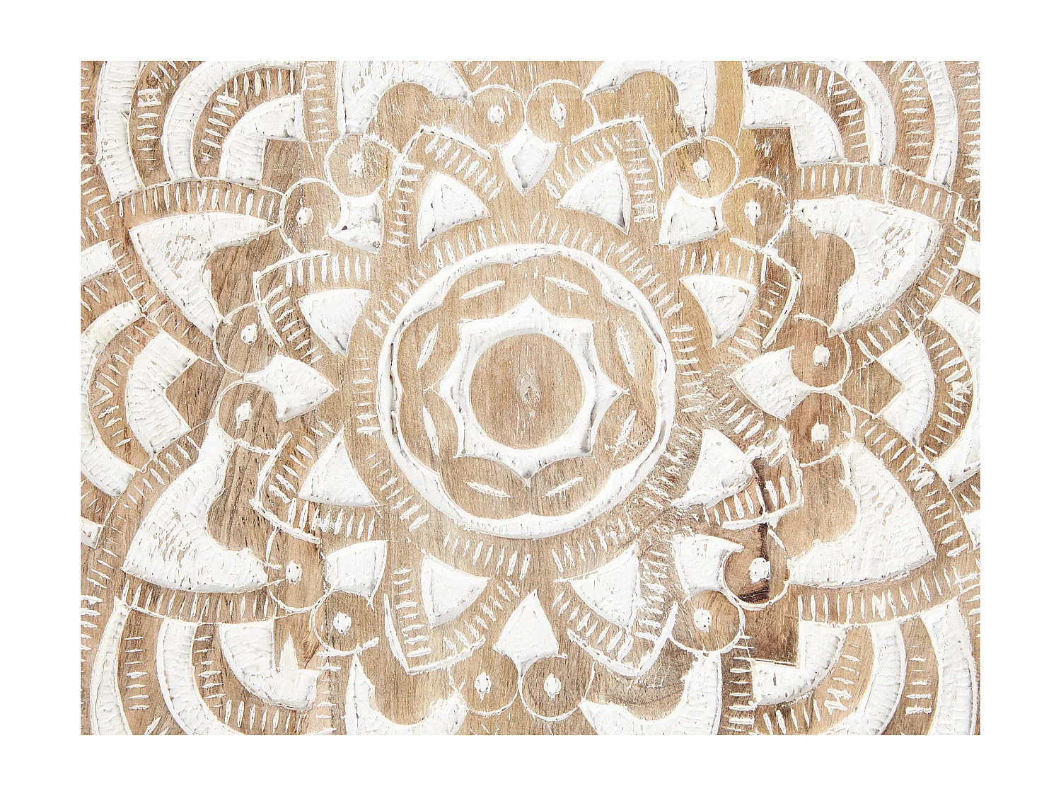 Zestaw 2 stolików pomocniczych SAKITA Drewno mango Brązowy/ biały