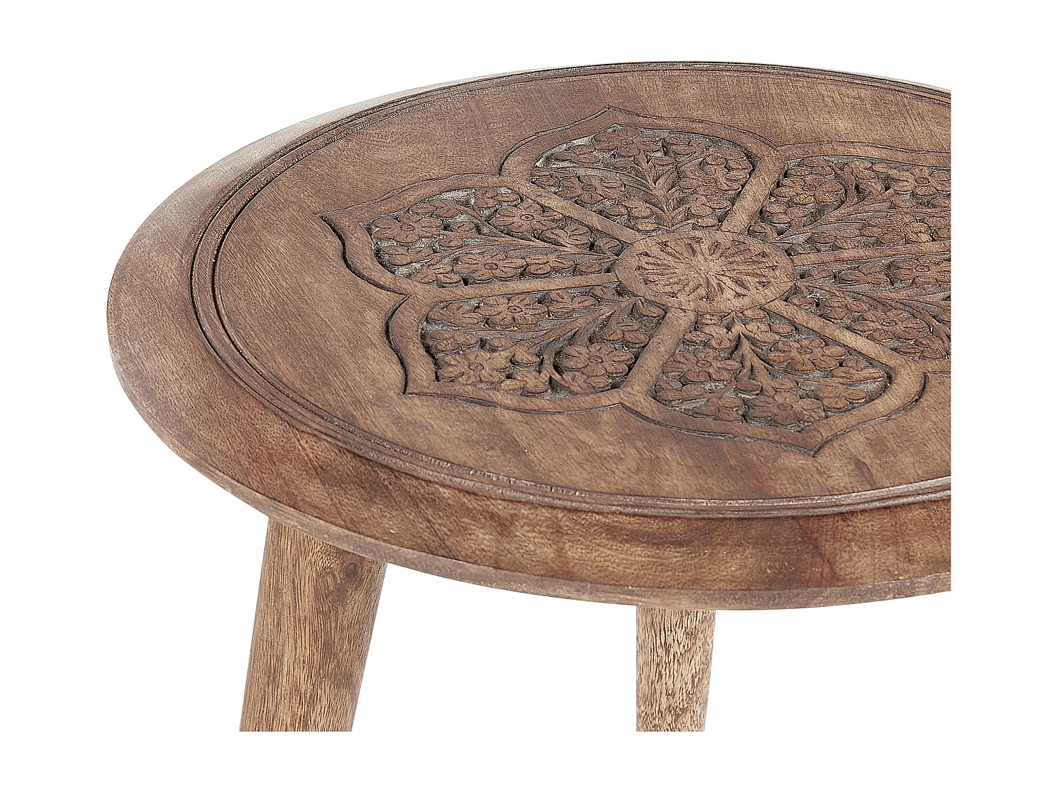 Lot de 2 tables d'appoint TURUA Bois de manguier Marron