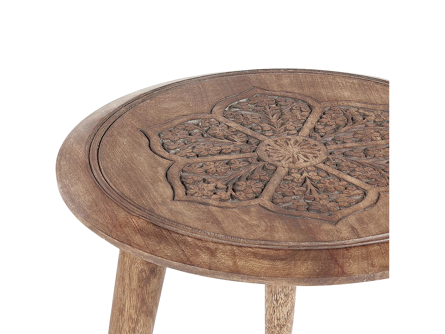 Lot de 2 tables d'appoint TURUA Bois de manguier Marron