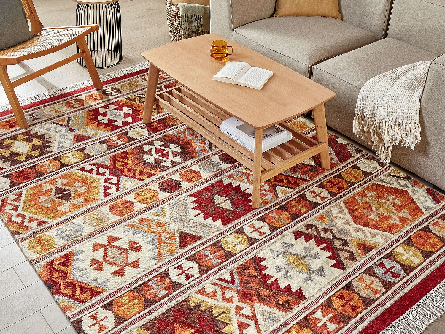 Tapis AYGAVAN Multicolore 160 x 230 cm Laine Kilim