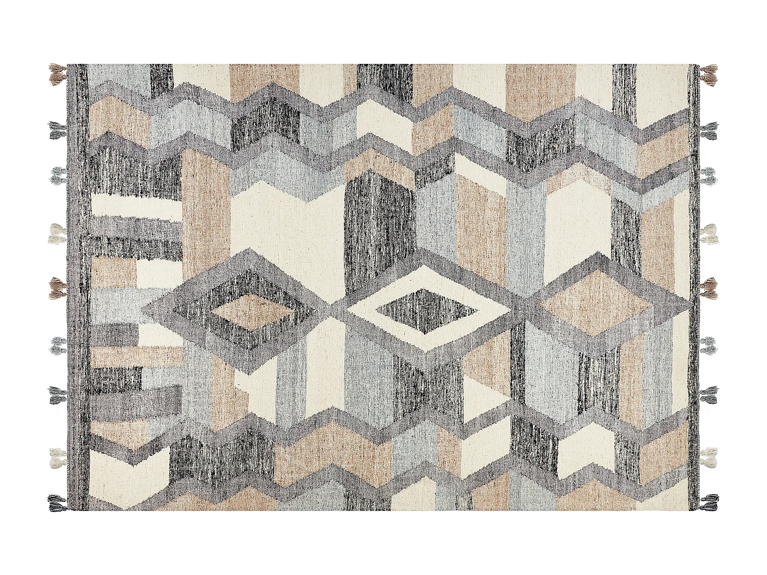 Alfombra kilim de lana gris/azul/beige 200 x 300 cm AYGEZARD