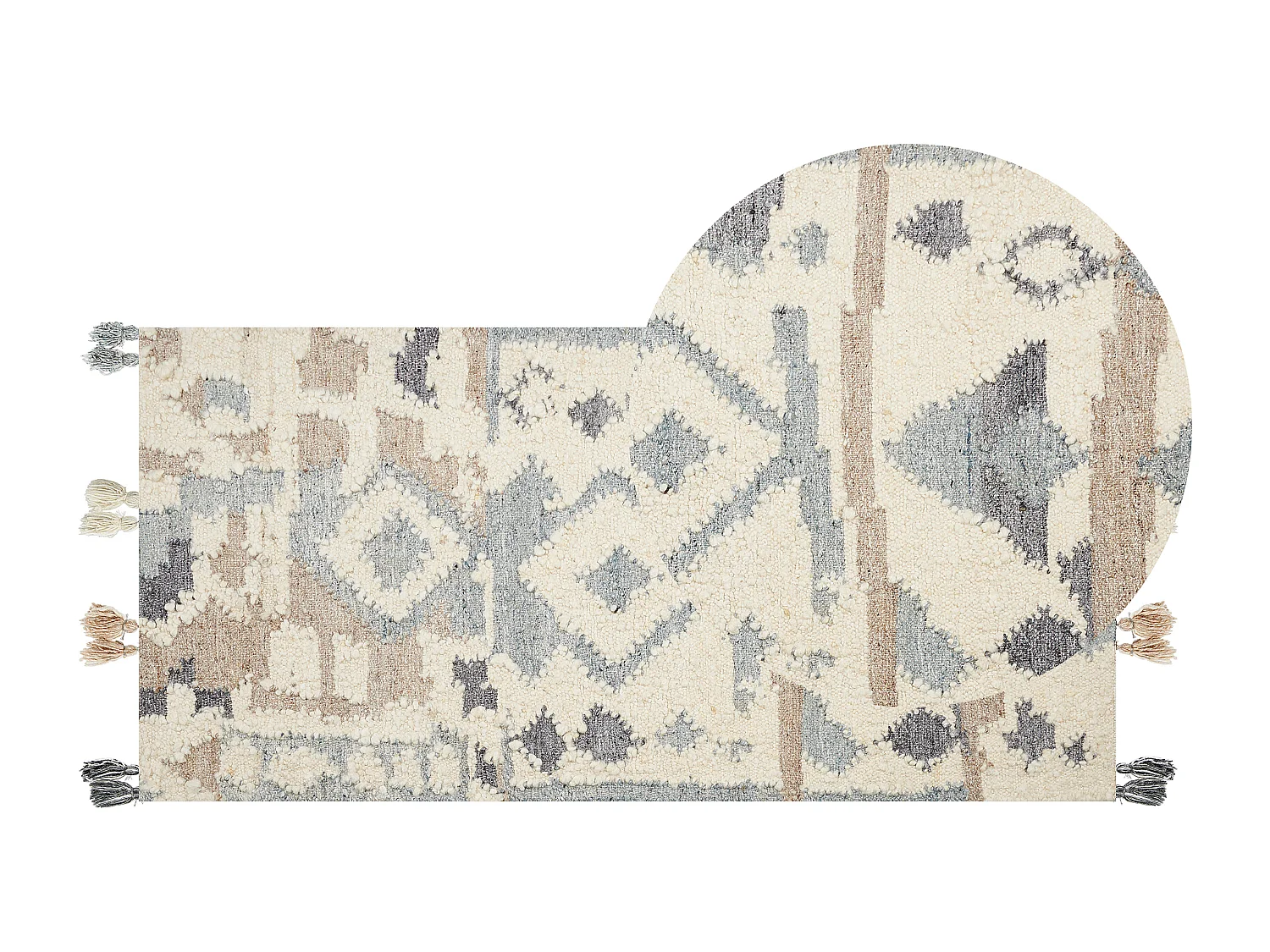 Kelim-Teppich Wolle bunt 80 x 150 cm handgewebt geometrisches Muster Mrgavet