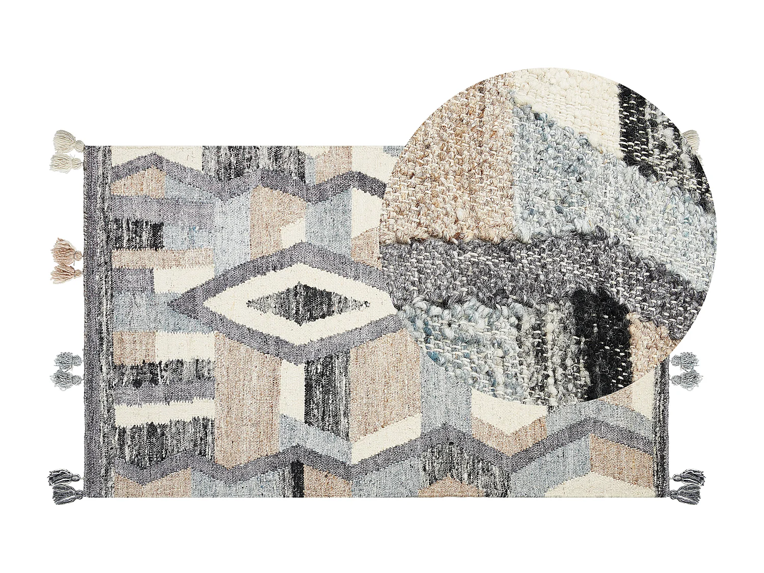 Dywan wełniany kilim 80 x 150 cm wielokolorowy AYGEZARD