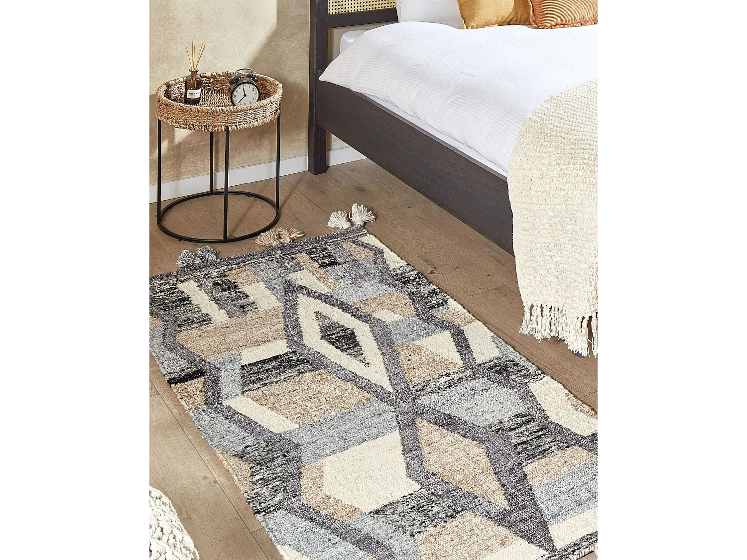 Dywan wełniany kilim 80 x 150 cm wielokolorowy AYGEZARD