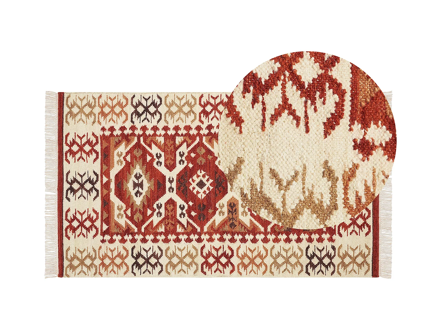 Tapis VOSKEVAZ Multicolore 80 x 150 cm Laine Kilim