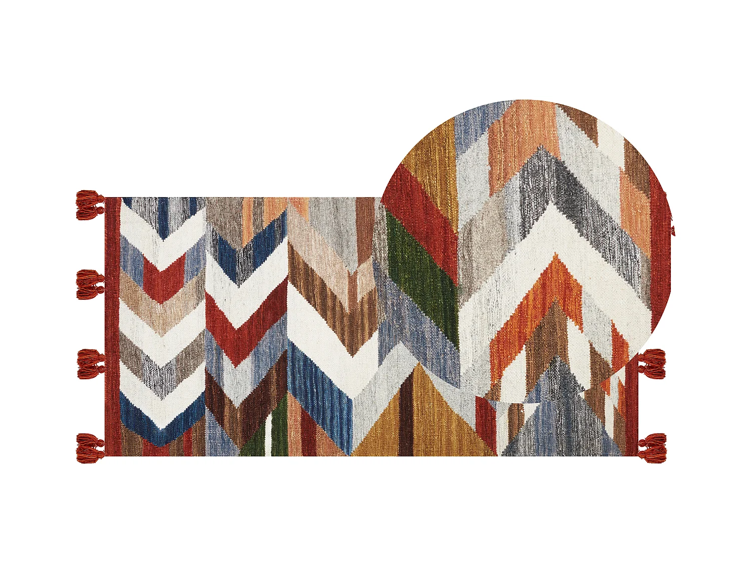Tapis KANAKERAVAN Multicolore 80 x 150 cm Laine Kilim
