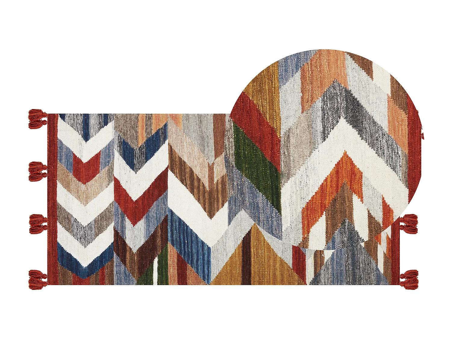 Vloerkleed kelim meerkleurig 80 x 150 cm KANAKERAVAN