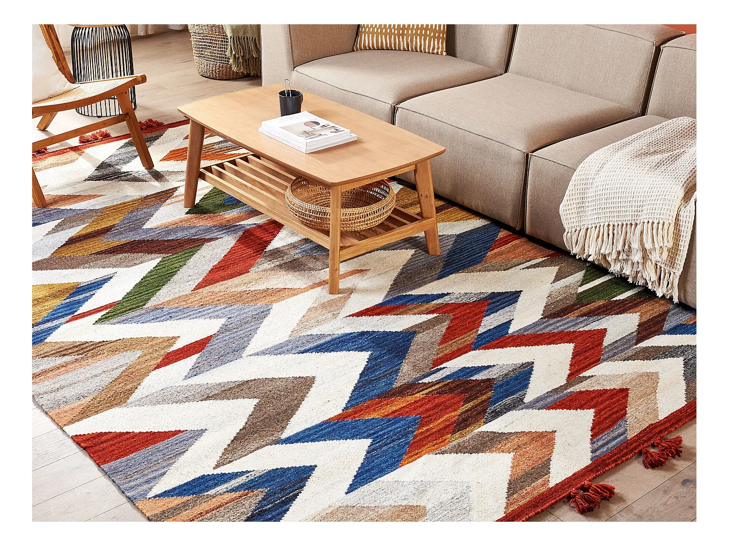 Tapis KANAKERAVAN Multicolore 200 x 300 cm Laine Kilim