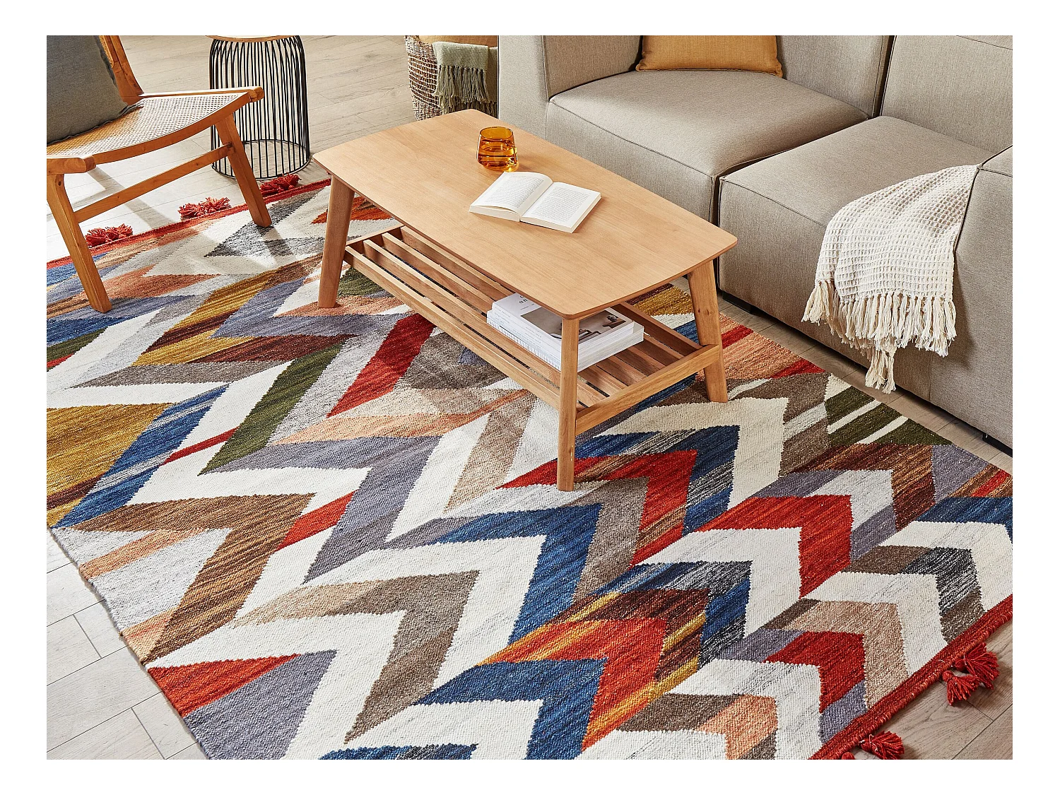 Tapis KANAKERAVAN Multicolore 160 x 230 cm Laine Kilim