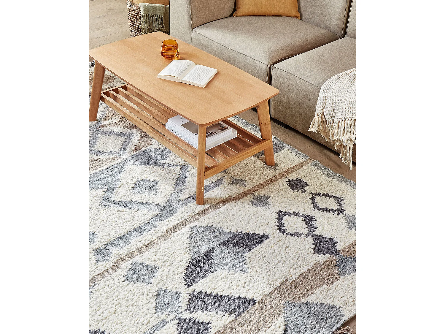 Tapis MRGAVET Beige 160 x 230 cm Laine Kilim