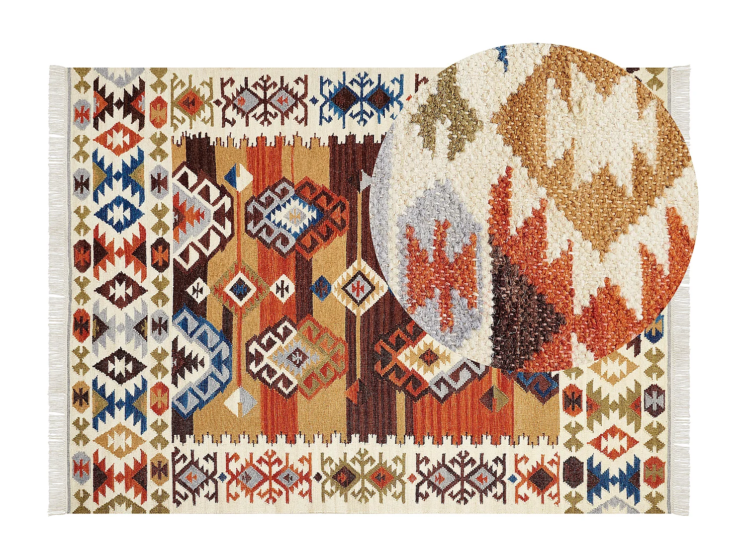 Tapis VOSKETAP Multicolore 160 x 230 cm Laine Kilim