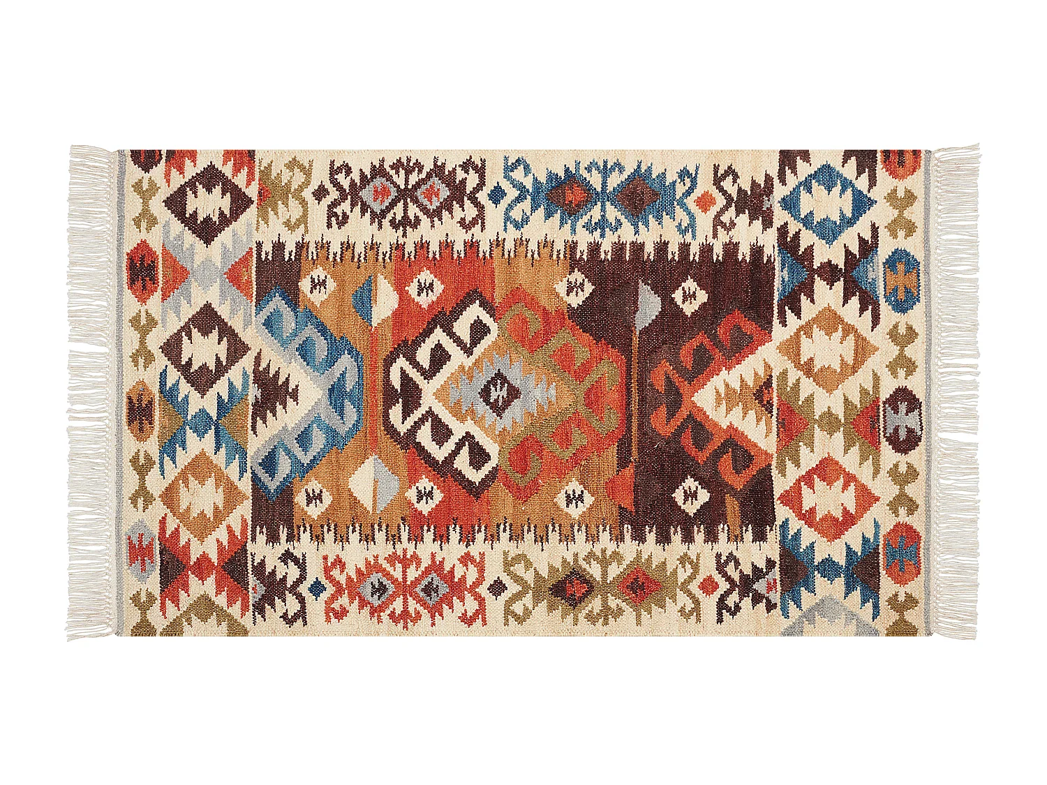 Tapis kilim en laine multicolore 80 x 150 cm VOSKETAP