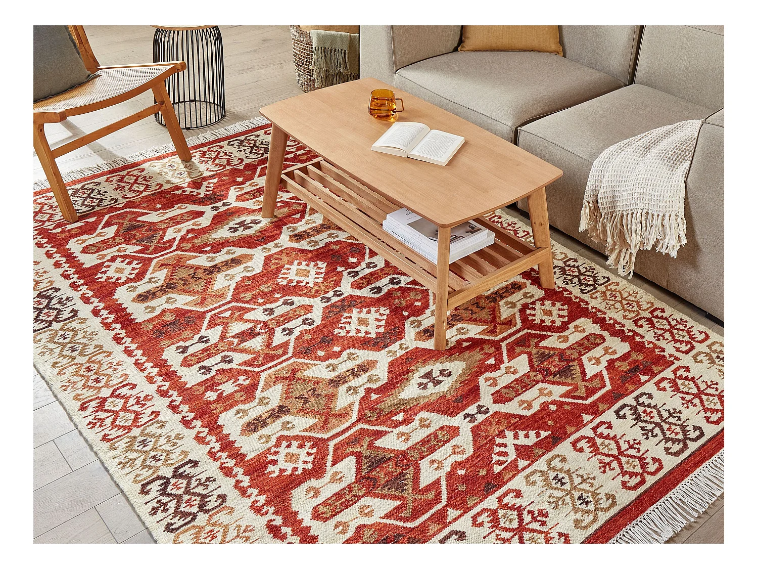 Tapis VOSKEVAZ Multicolore 160 x 230 cm Laine Kilim