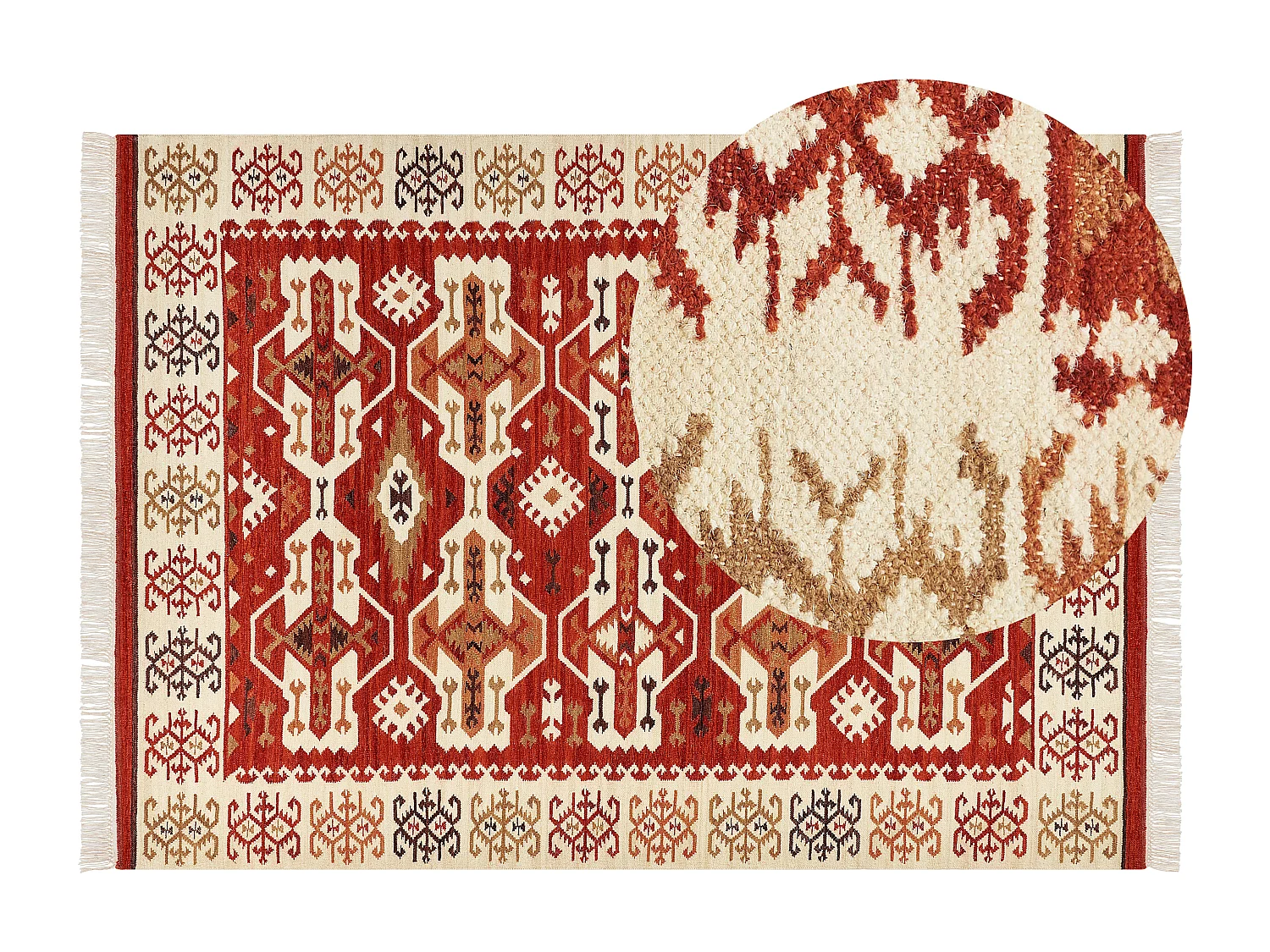 Dywan wełniany kilim 200 x 300 cm wielokolorowy VOSKEVAZ