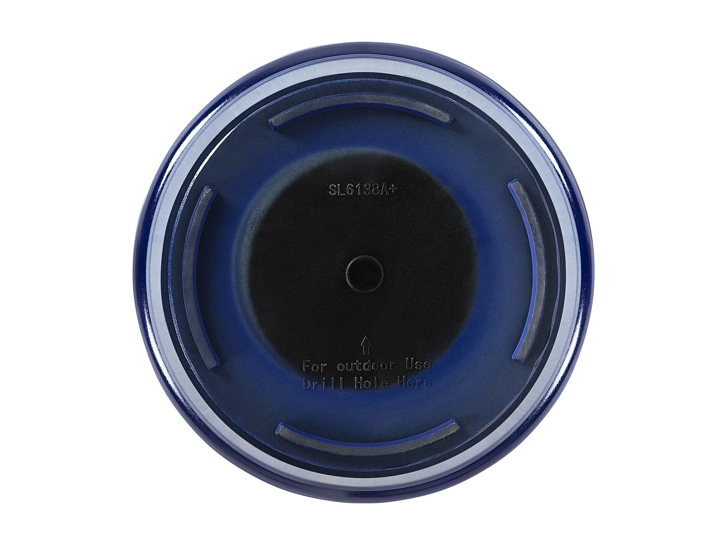 Blumentopf Lehm / Glasfaser blau 2er Set rund ⌀ 50 cm Outdoor Modern Kokkino