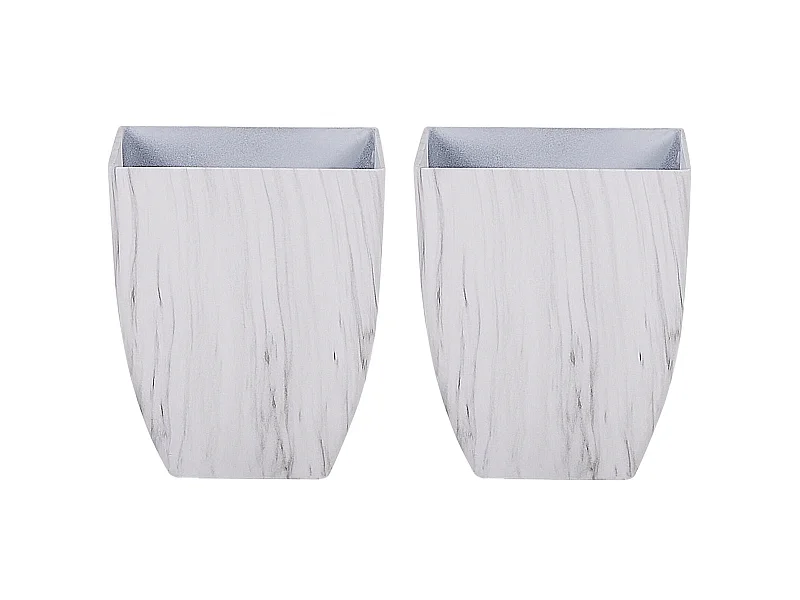 Set di 2 vasi per piante MIRO Pietra 28 cm Bianco