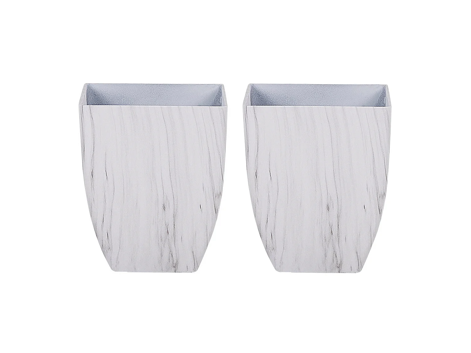 Lot de 2 pots de fleurs MIRO 28 cm Marbre blanc