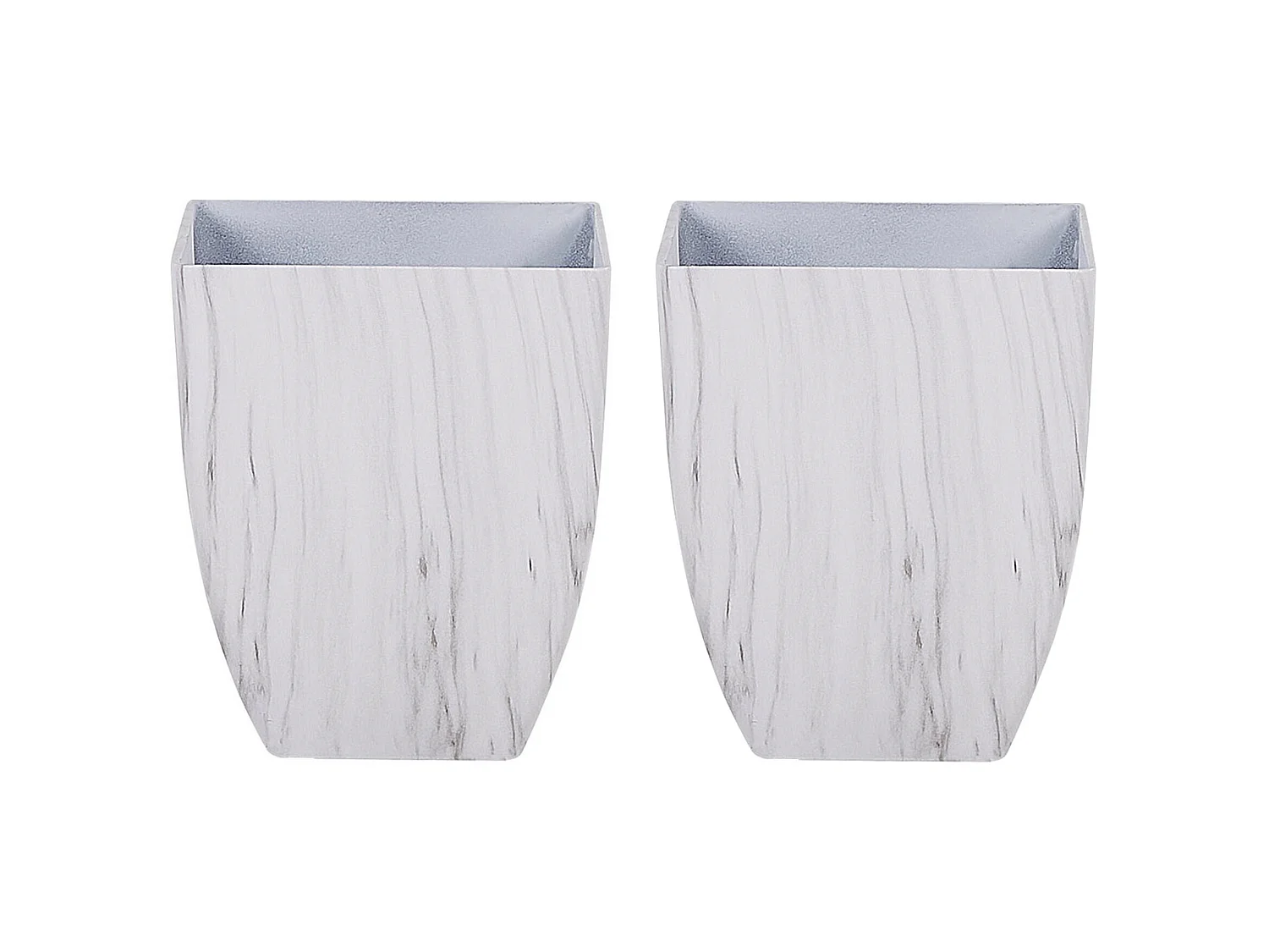Lot de 2 pots de fleurs MIRO 28 cm Marbre blanc