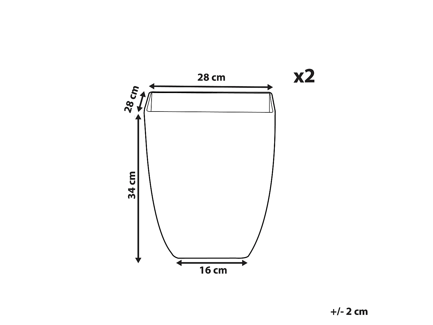 Lot de 2 pots de fleurs MIRO 28 cm Marbre blanc