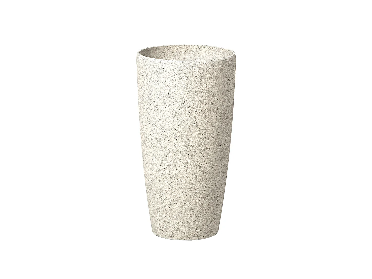 Blumentopf Steingemisch / Glasfaser beige rund hoch 23x23x42 cm Outdoor Abdera