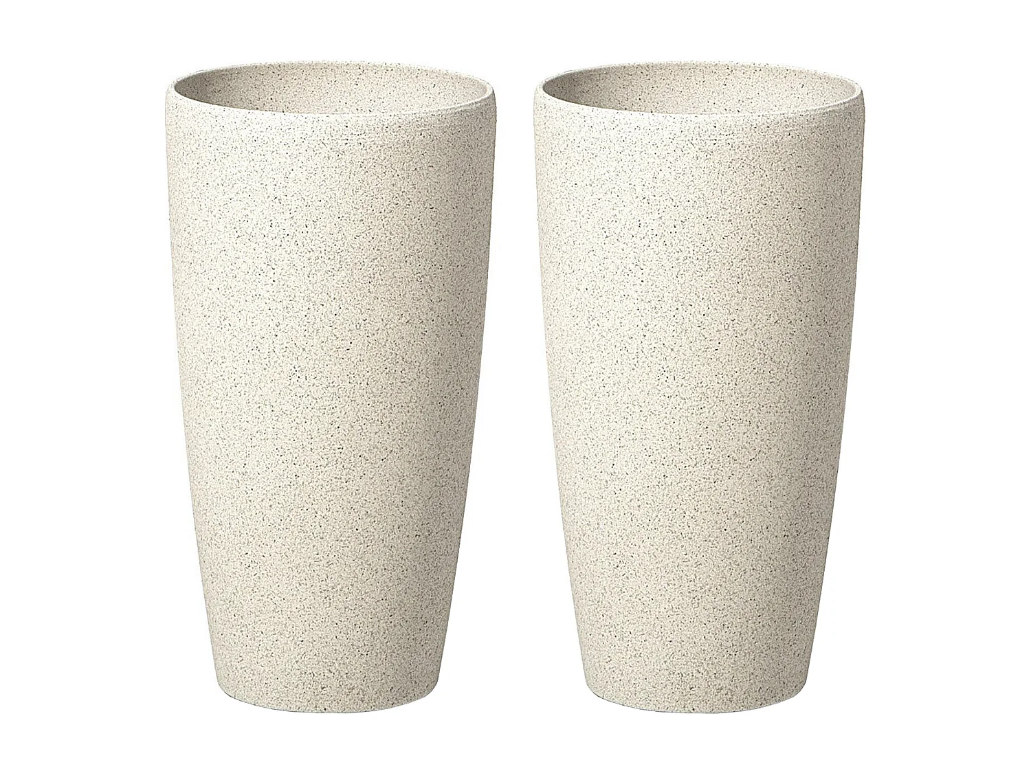 Set of 2 Plant Pots ABDERA 23 cm Light Beige