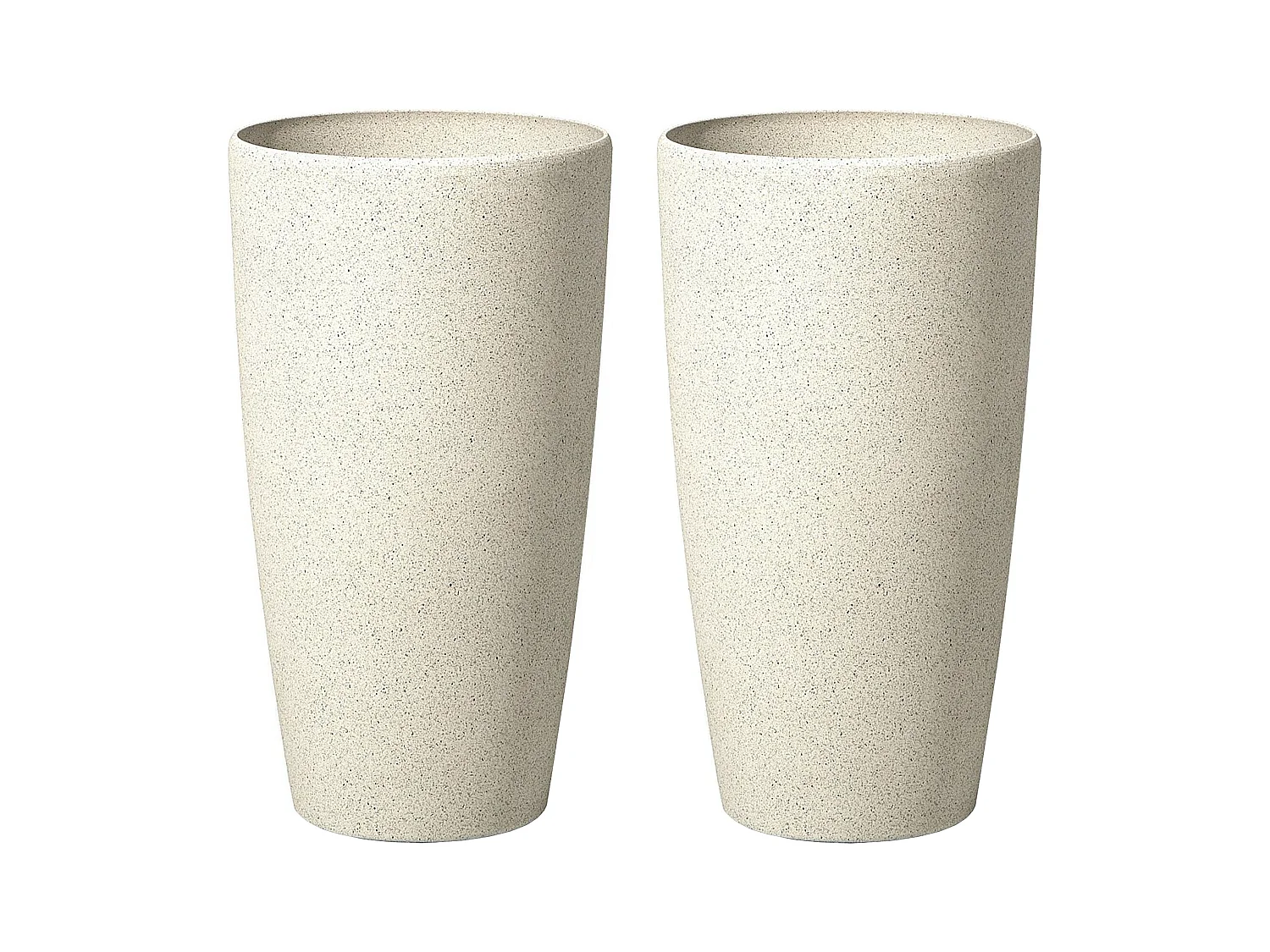 Lot de 2 pots de fleurs ABDERA 31 cm Beige clair