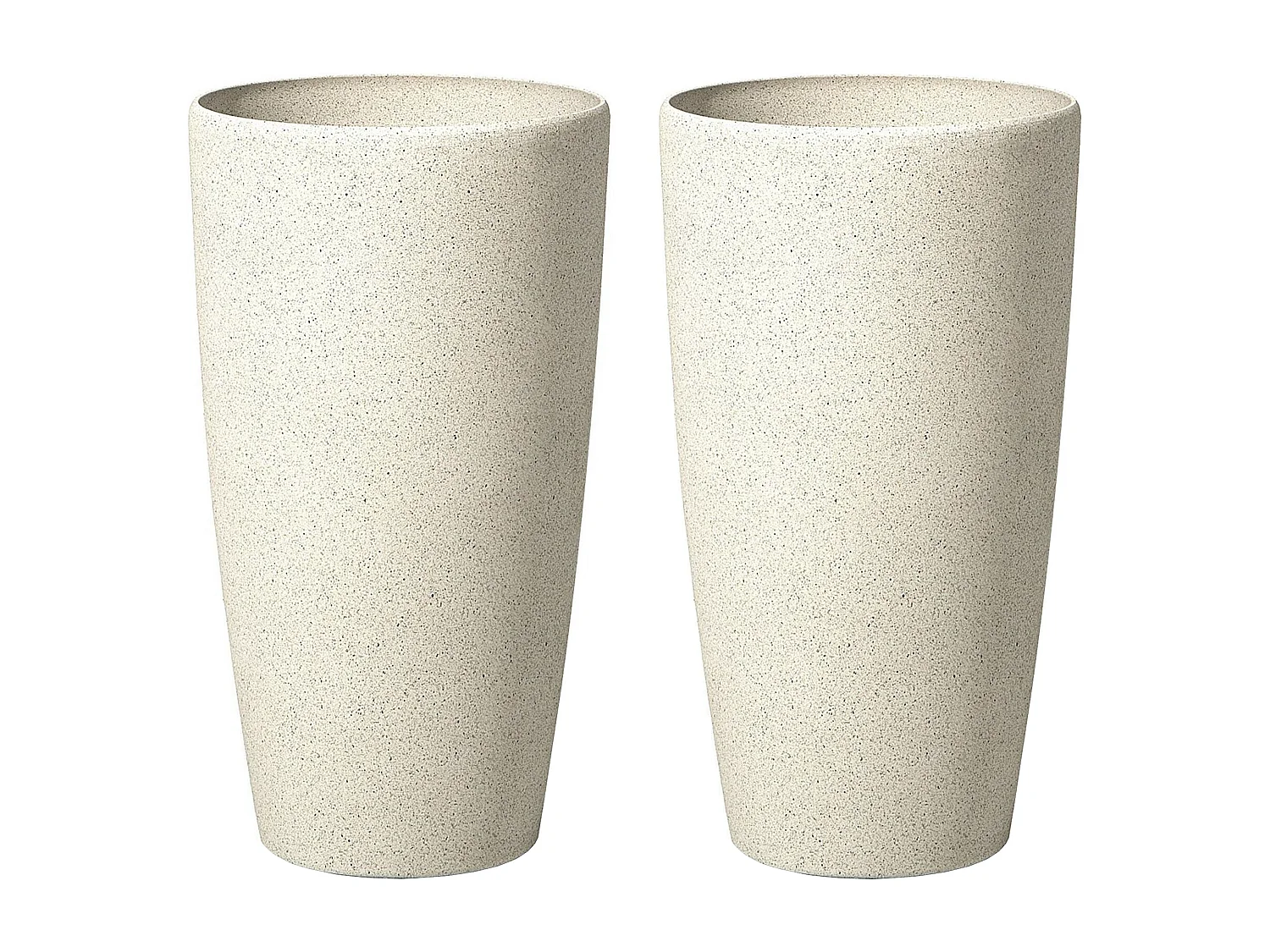 Lot de 2 pots de fleurs ABDERA Pierre 31 cm Beige clair