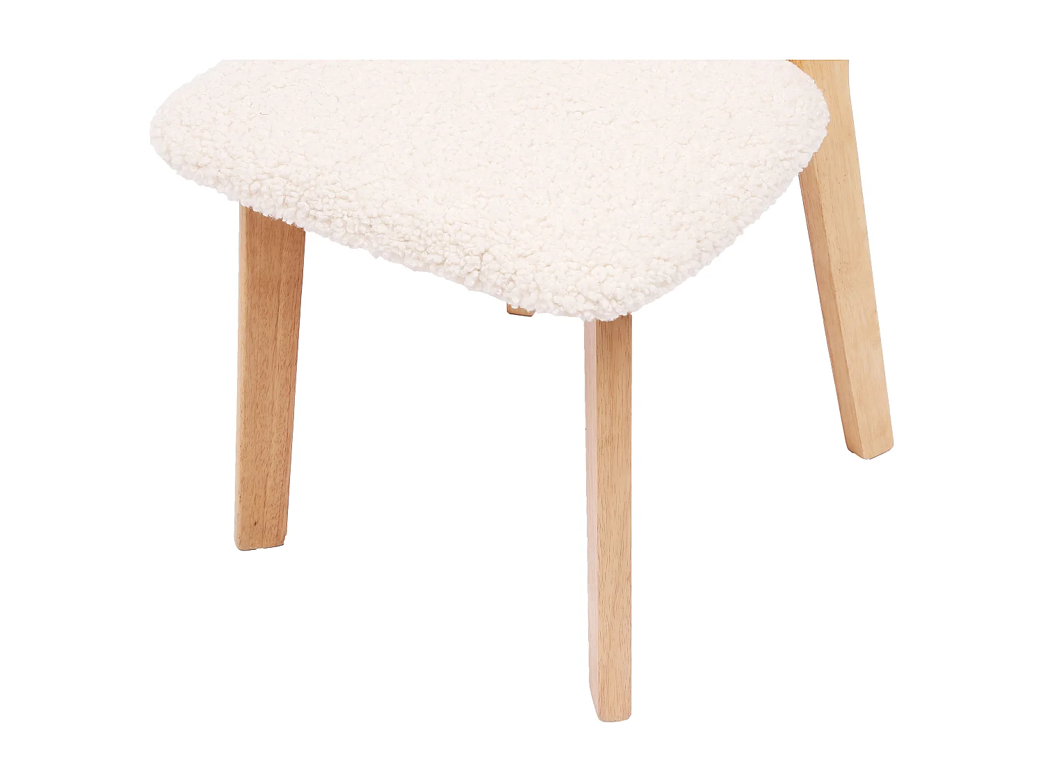 Lot de 2 chaises en bois massif et bouclettes naturel