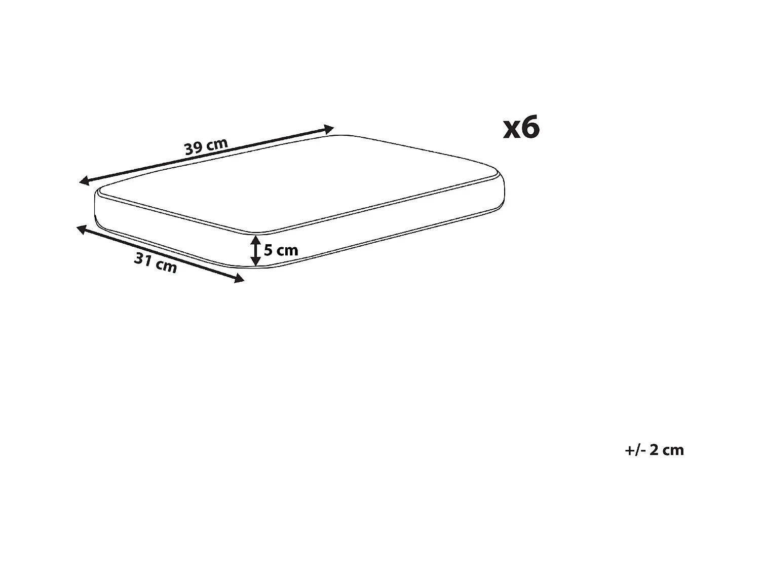 Conjunto de 6 cojines para sillas de jardín TOLVE 39 x 31 cm Amarillo