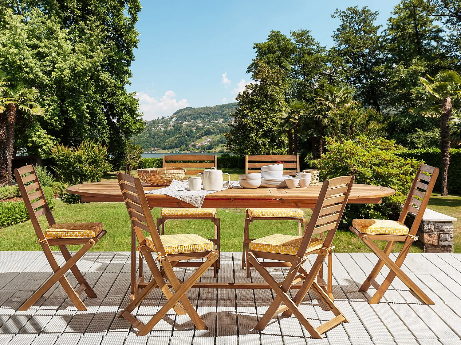 Lot de 6 coussins pour chaises de jardin TOLVE 39 x 31 cm Jaune