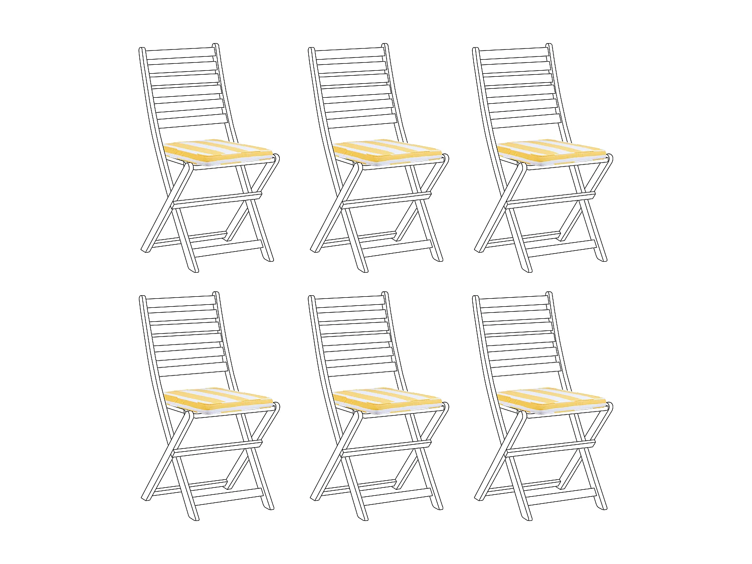 Lot de 6 coussins pour chaises de jardin TOLVE 39 x 31 cm Jaune