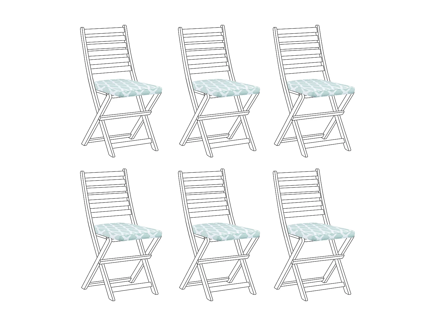 Lot de 6 coussins pour chaises de jardin TOLVE 39 x 31 cm Vert menthe