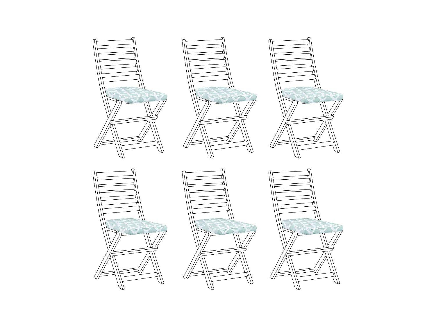 Conjunto de 6 cojines para sillas de jardín TOLVE 39 x 31 cm Verde menta