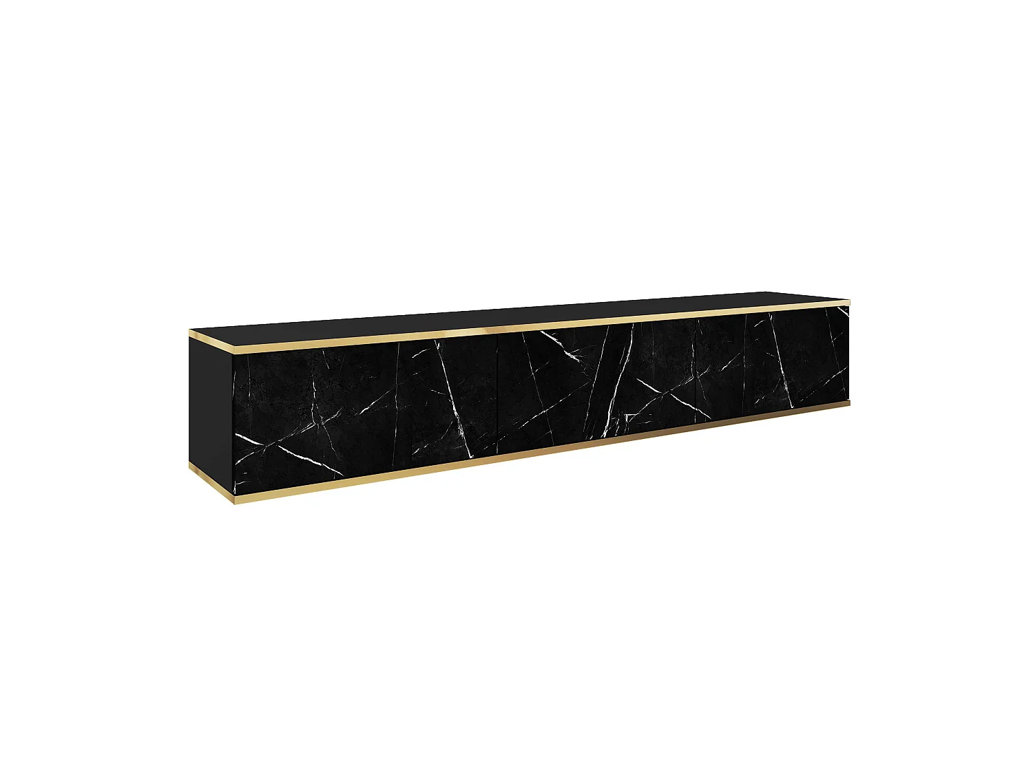 Table de télévision ORO RTV175 175x32x30 Noir & Doré