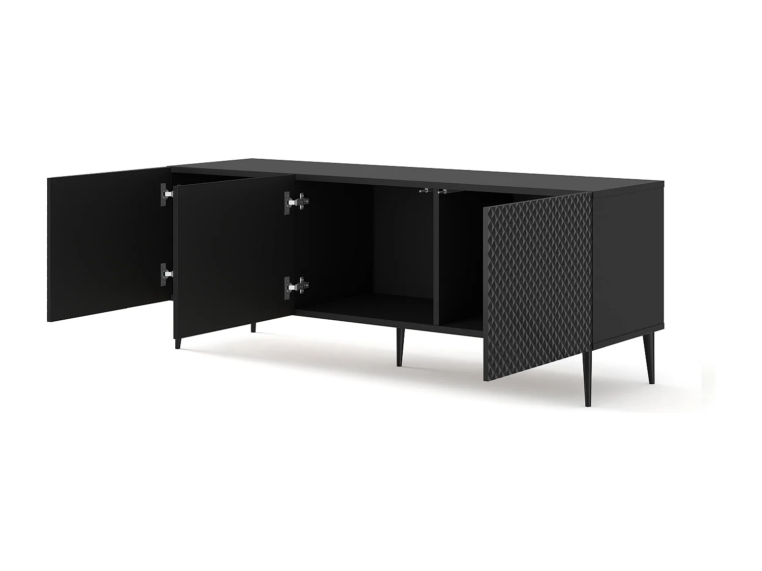 Table de télévision RavennaC 150x42x56 Noir