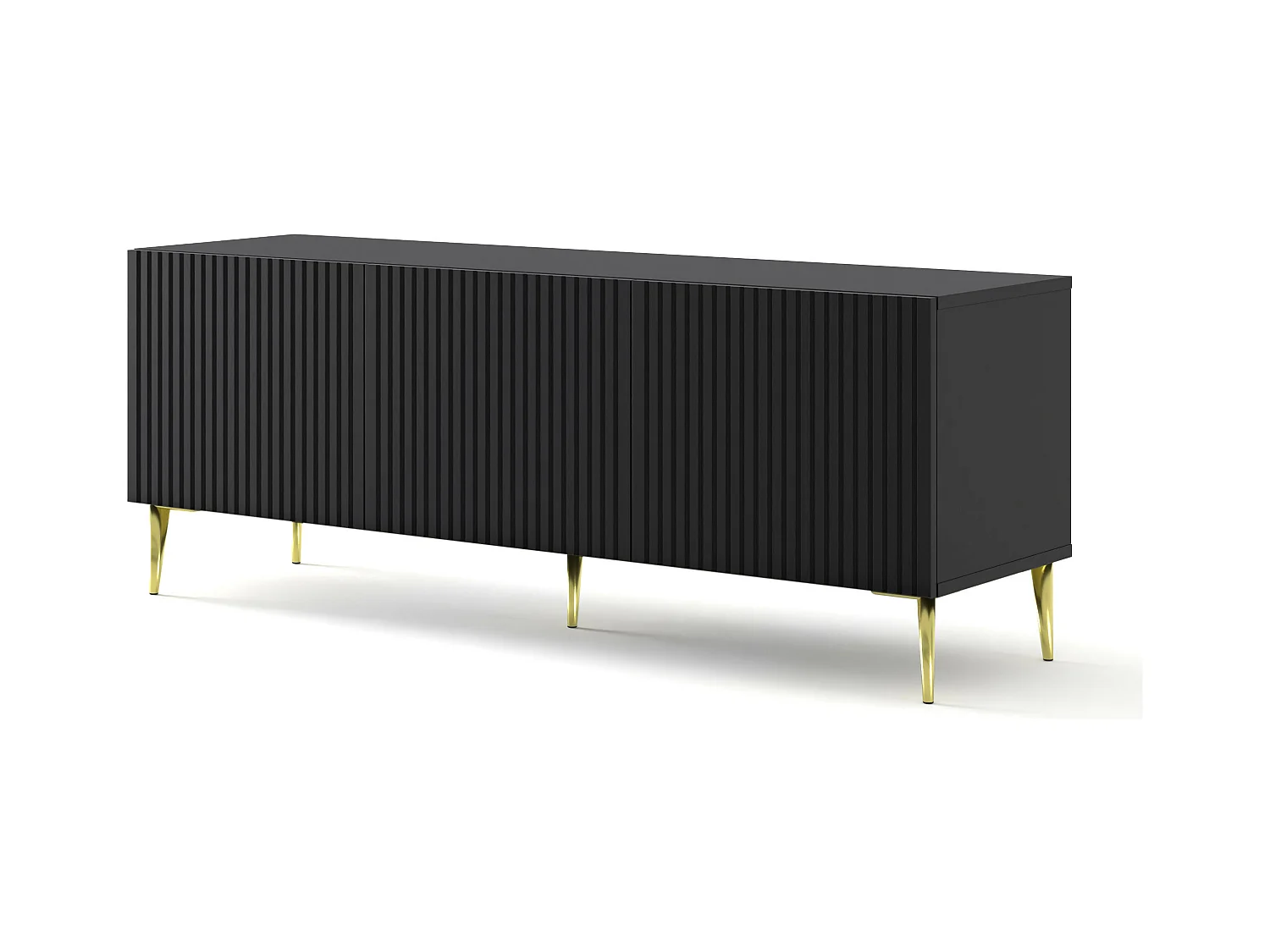 Tavolo TV RavennaB 150x42x56 Nero & Oro