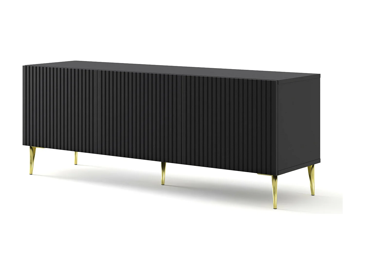 Mesa TV RavennaB 150x42x56 Negro & Dorado