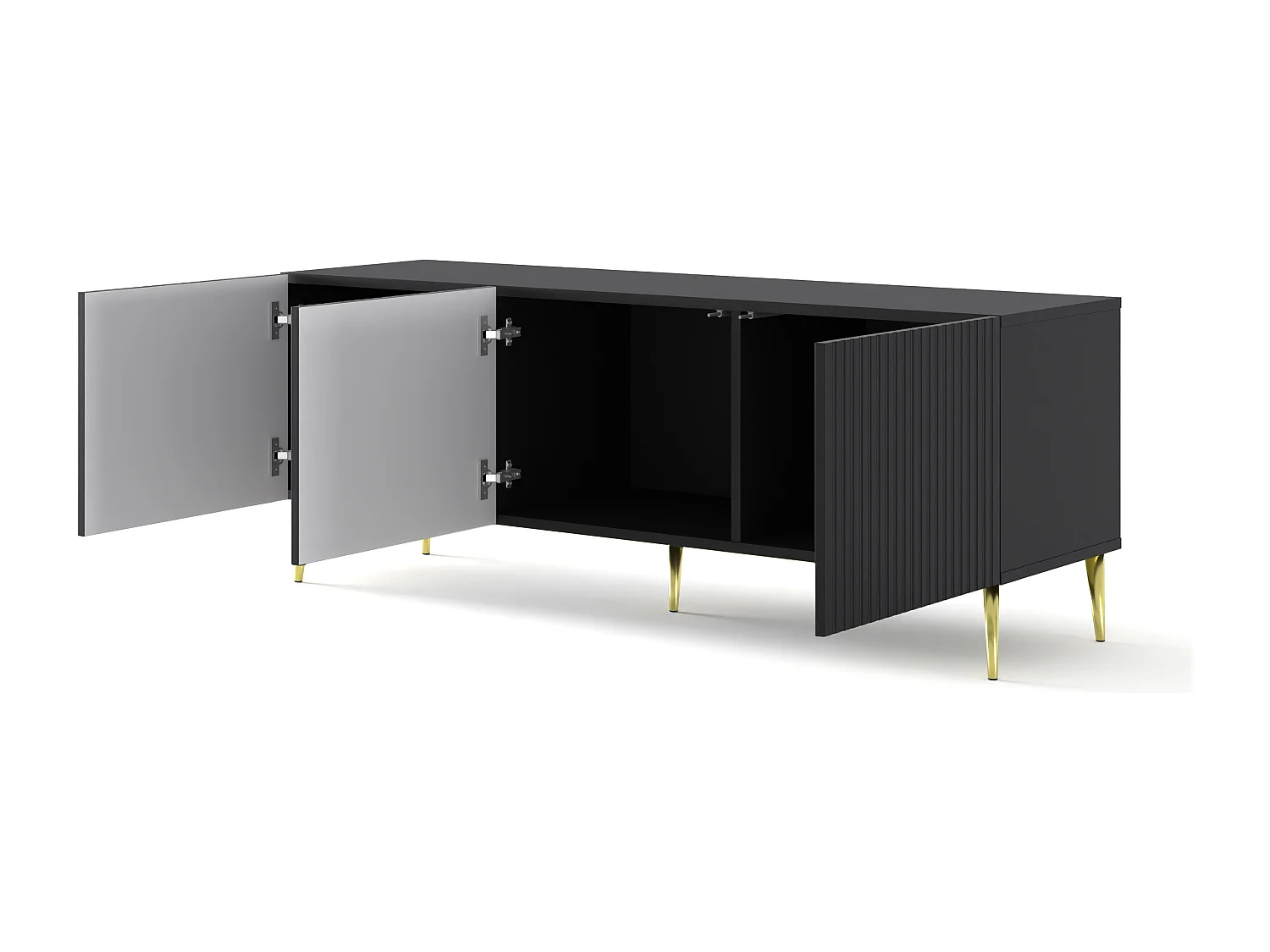 Mesa TV RavennaB 150x42x56 Negro & Dorado
