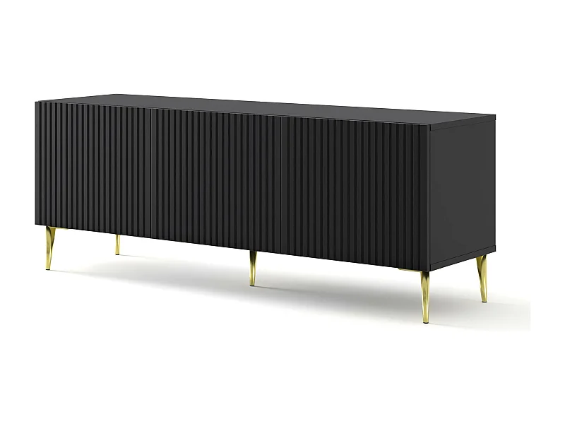 Fernsehtisch RavennaB 150x42x56 Schwarz & Golden