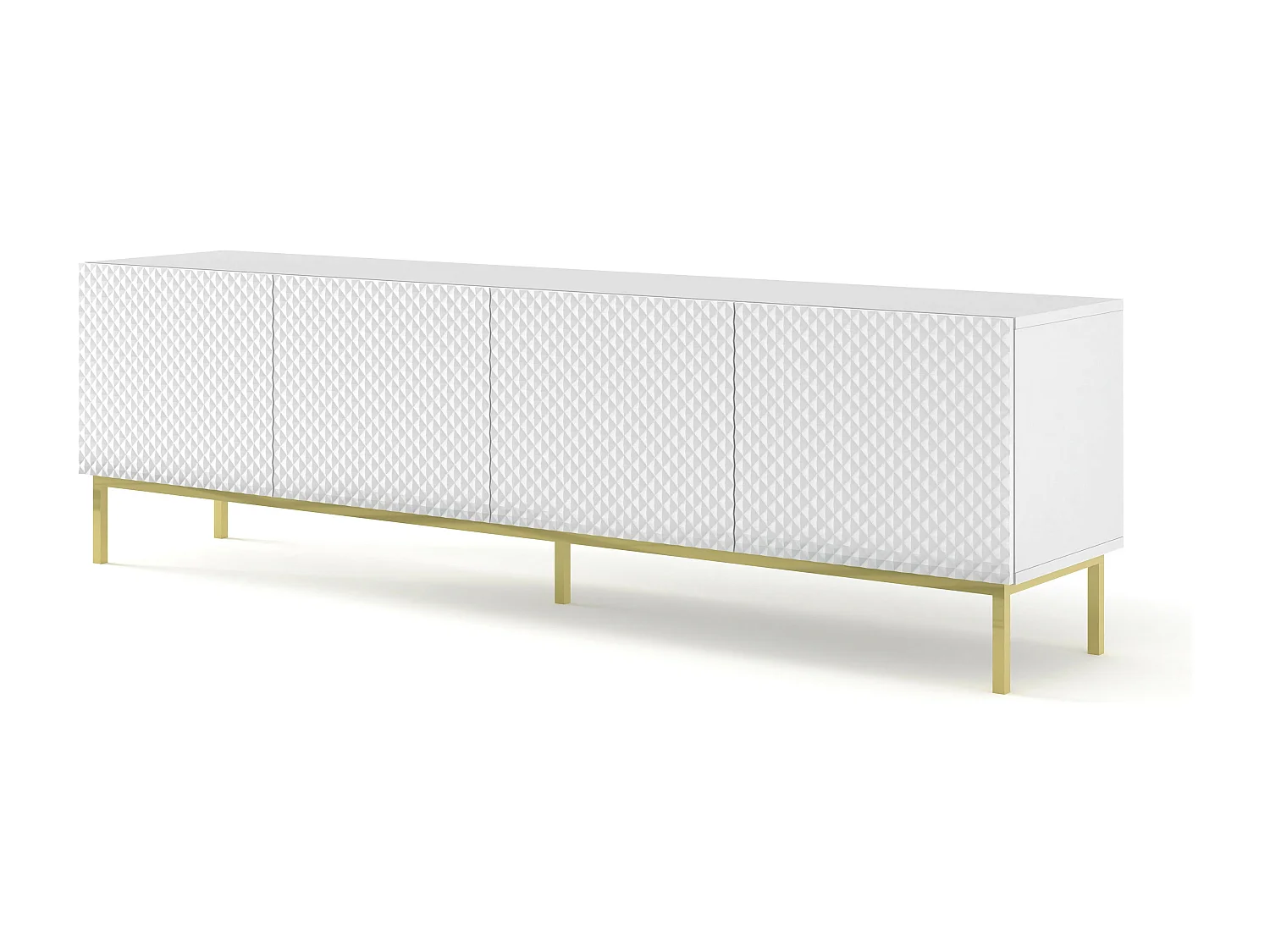 Mesa TV RavennaC 200x42x58 Blanco & Dorado
