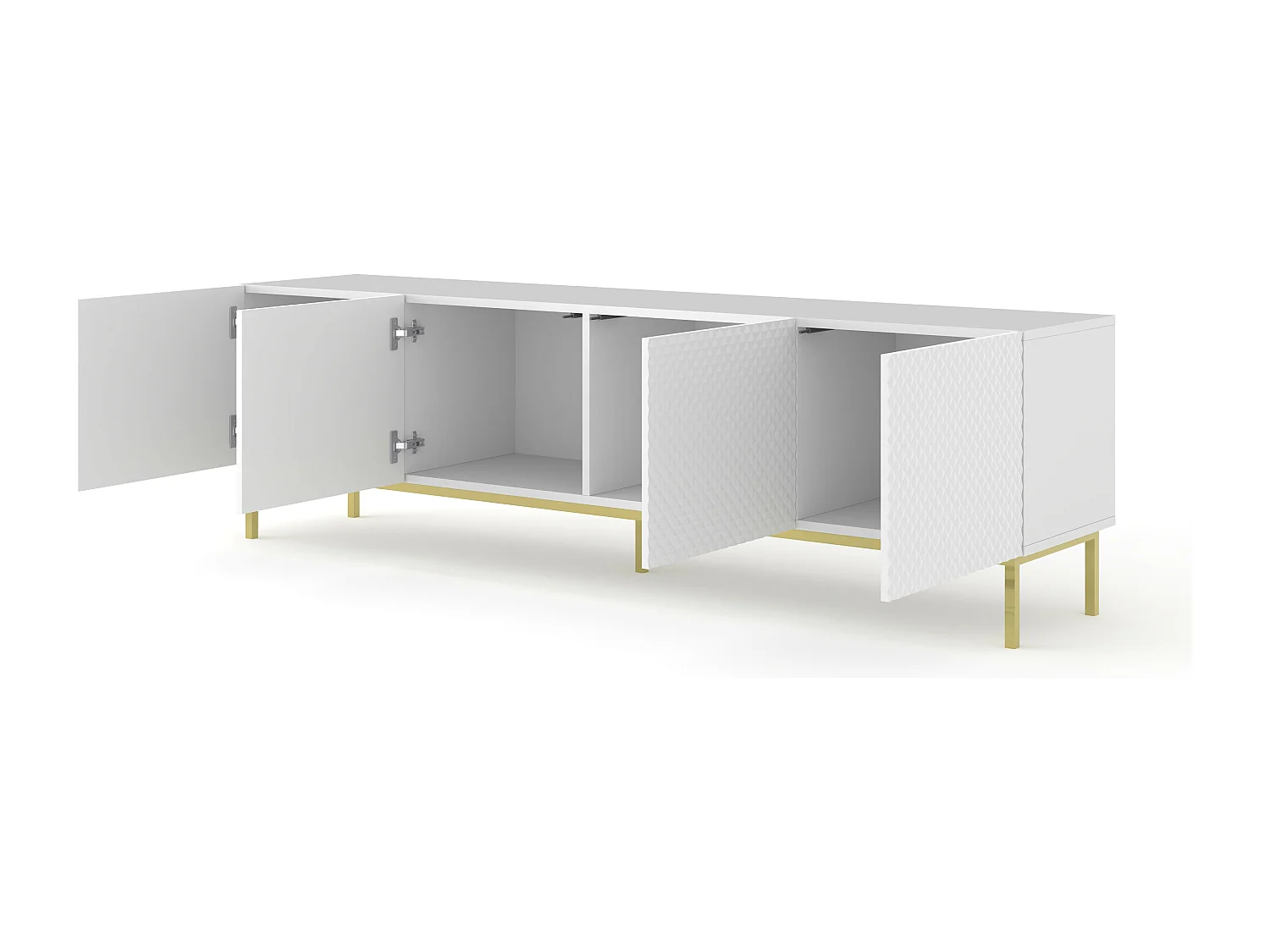 Mesa TV RavennaC 200x42x58 Blanco & Dorado