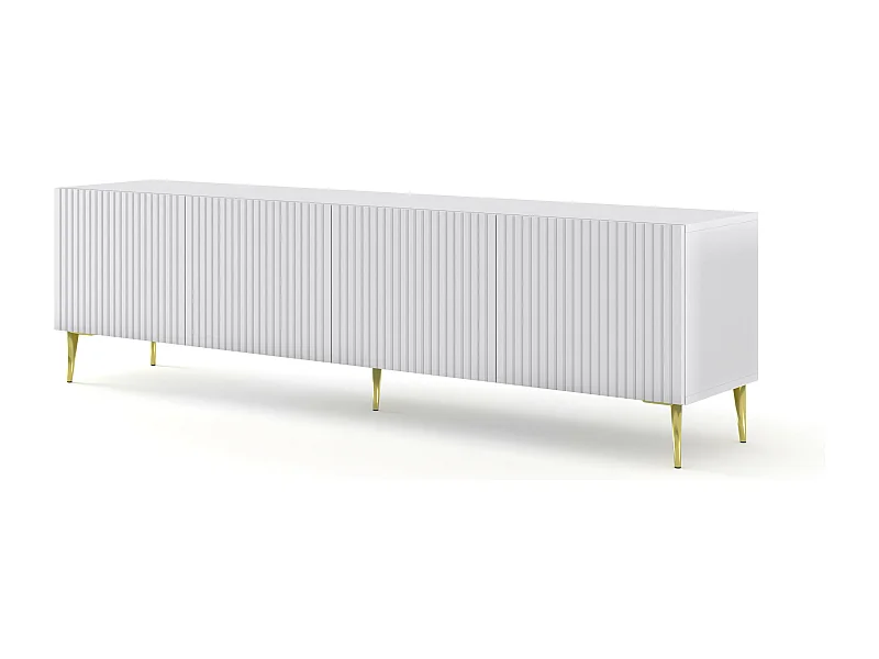 Mesa TV RavennaB 200x42x56 Blanco & Crema