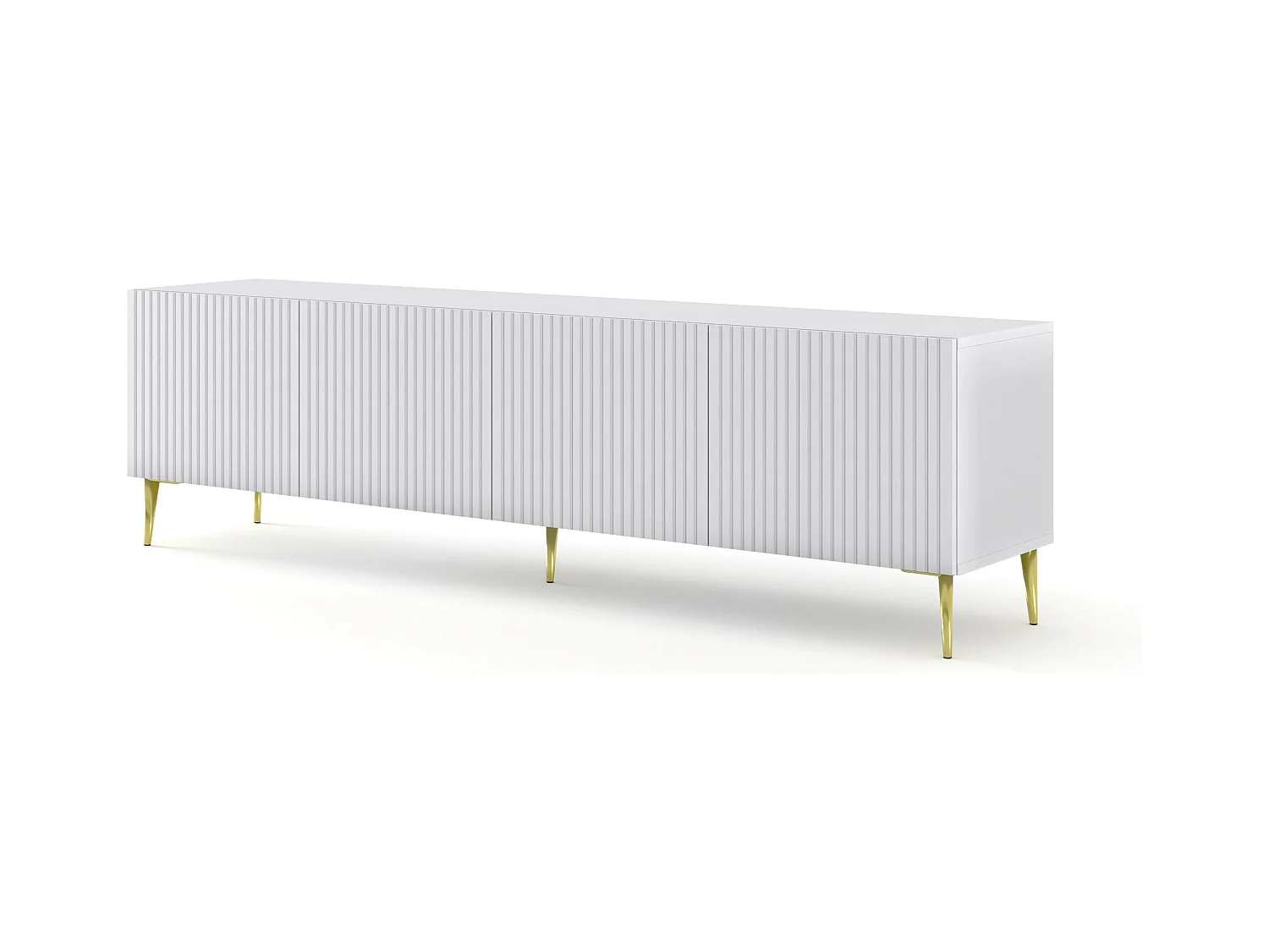 Table de télévision RavennaB 200x42x56 Blanc & Crème