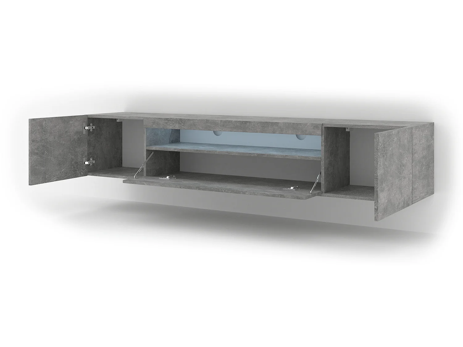 Table de télévision AURA LED 200x37x42 Gris