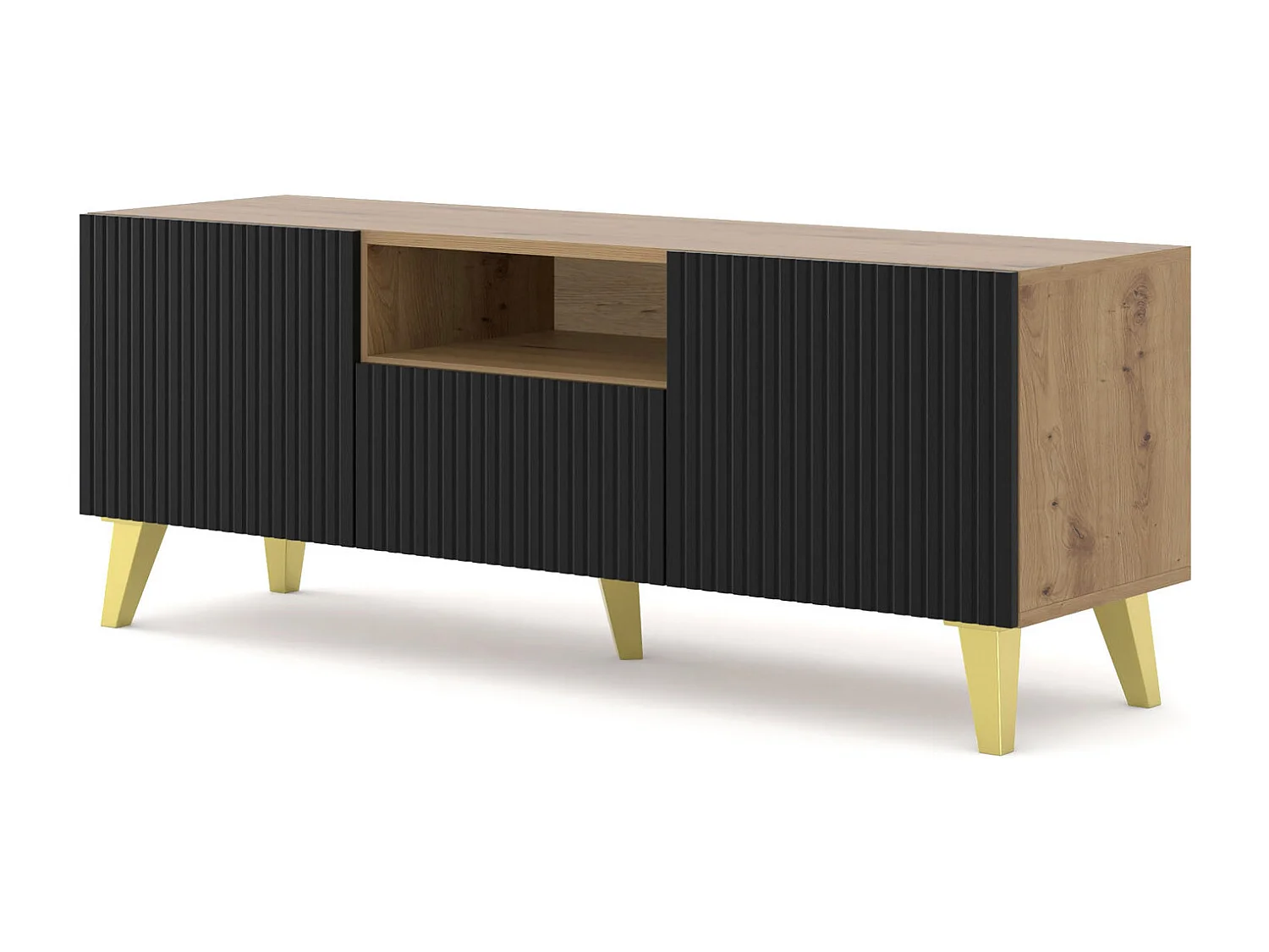 Tavolo TV Ravenna PB RTV150 2D1S 150x42x56 Crema & Nero & Oro