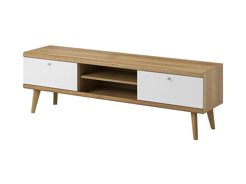 Table de télévision PRIMO RTV PRTV160 160x40x50 Crème & Blanc